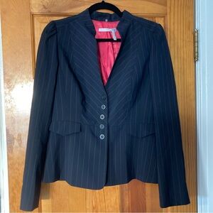 Classiques Entier navy suit with pink pinstripes